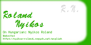 roland nyikos business card